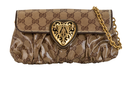 Babouska Hysteria Clutch On Chain, &pound;210, Handbags, Brown, Canvas, Front view